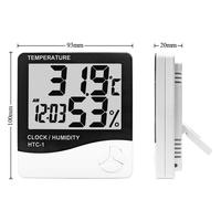 Oauee LCD elektroniczny cyfrowy miernik temperatury i wilgotności wewnętrzny termometr zewnętrzny higrometr stacja pogodowa z zegarem HTC-1 HTC-2 5